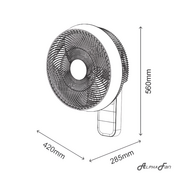 ALPHA MOTTO 14'' 7 BLADE WALL FAN DC MOTOR & 10 SPEED - TITANIUM | MOTTO WF B32/14
